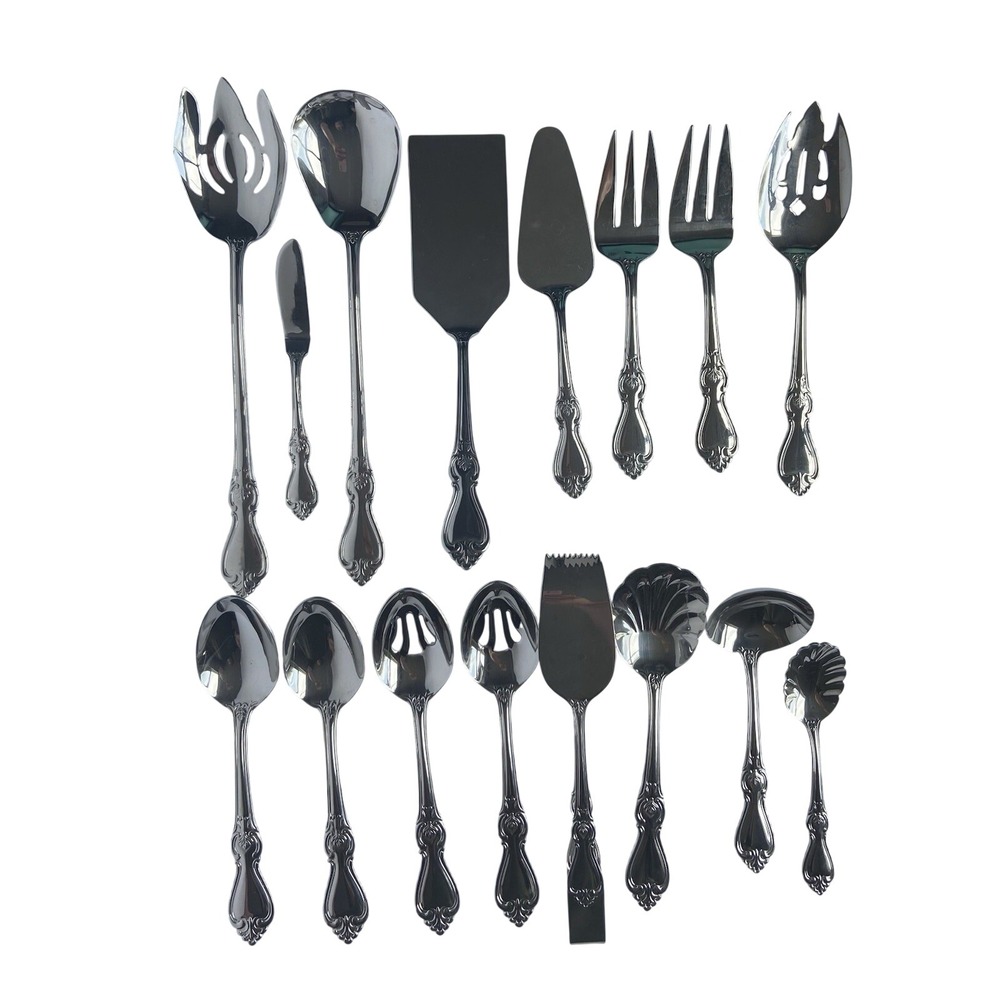 Reed & Barton Country French 18/10 Stainless‎ Steel Serving Set 16 Pieces China